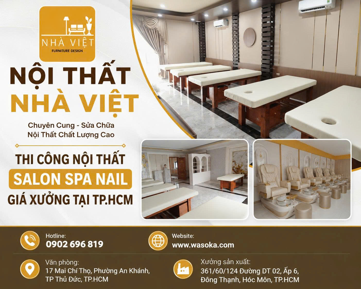 thi công nội thất spa mới giá xưởng tại HCM
