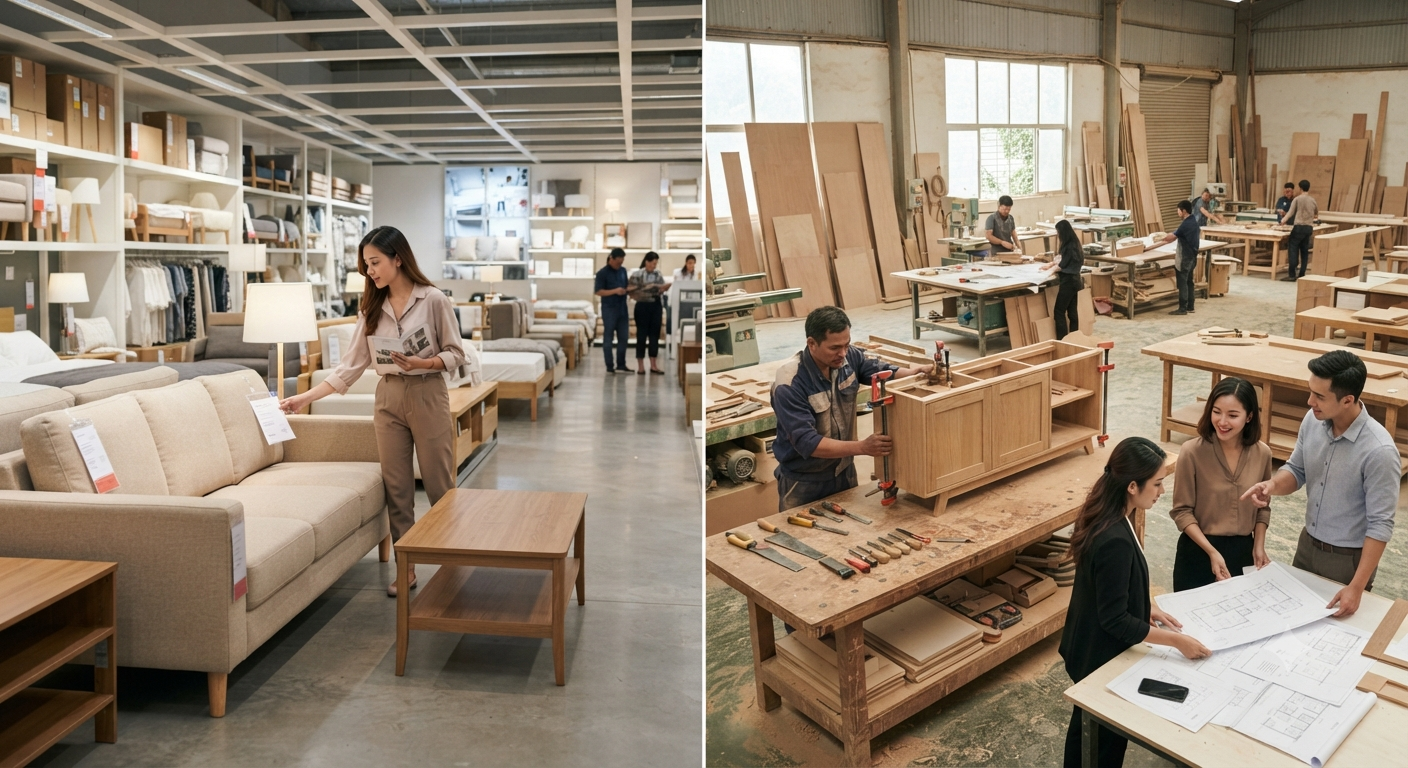 Đặc điểm và sự khác biệt giữa hai phương án mua sắm nội thất